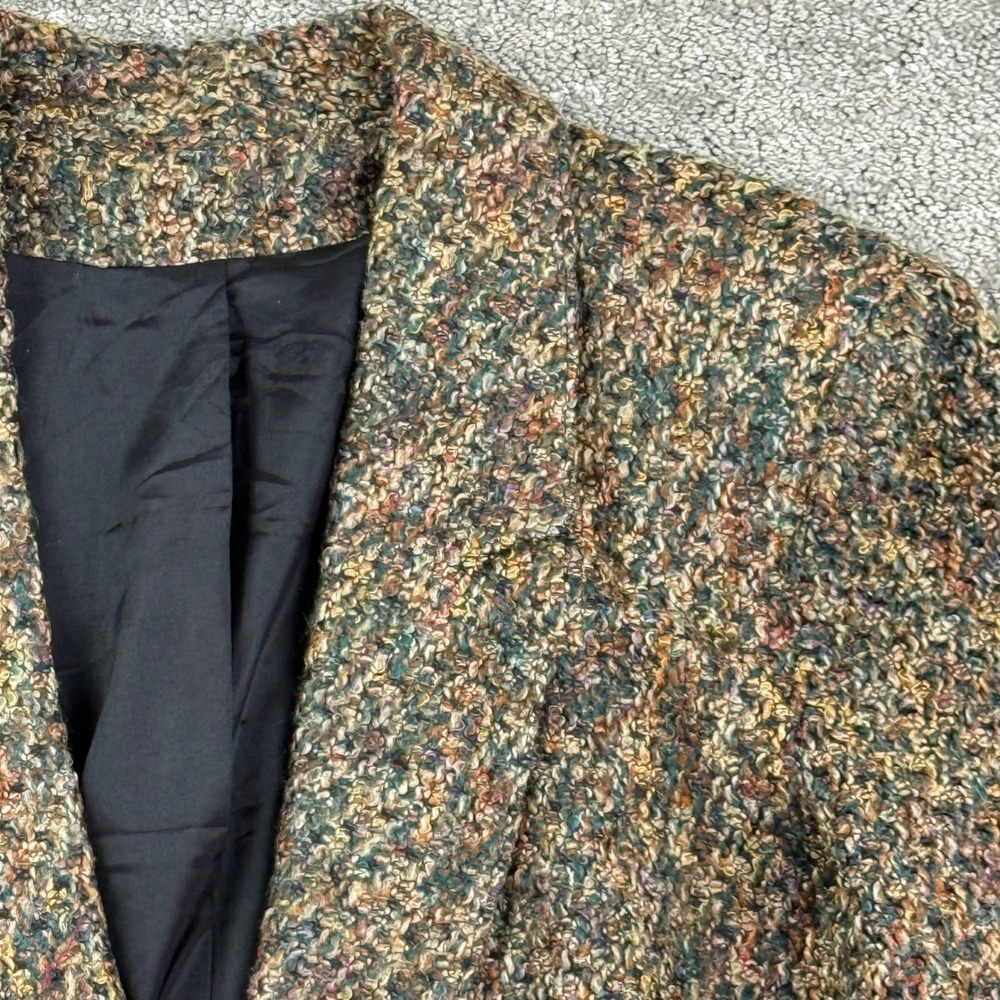 W.L.B.W. Blazer Jacket Womens 12 Multi Color Boucle Knit Vintage Made in USA